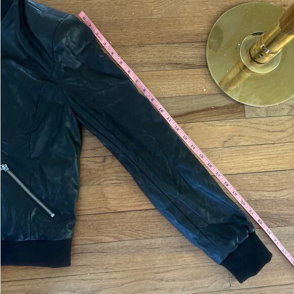 Calvin Klein Full Zip Faux Leather Bomber Jacket S - Picture 6 of 13